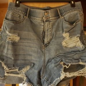 FTF High Waisted Distressed Shorts